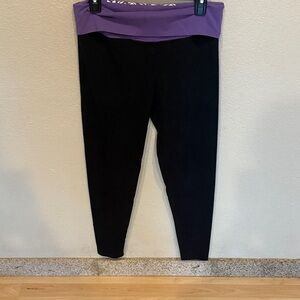 PINK Victoria's Secret Black and Purple Leggings